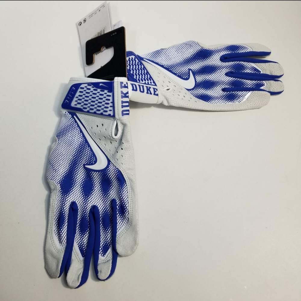 Nike Size Large Adult NCAA Duke Alpha Elite Batting Baseball Gloves FB4147-466